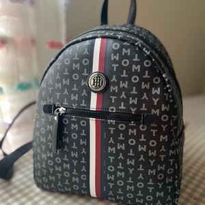 Tommy Hilfiger Monogram Backpack with Red and White Accents